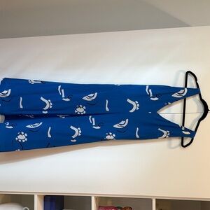 Whistles Blue and White Midi Dress